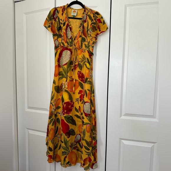 Farm Rio tropical biriba fruit maxi dress women’s size small - Picture 4 of 4